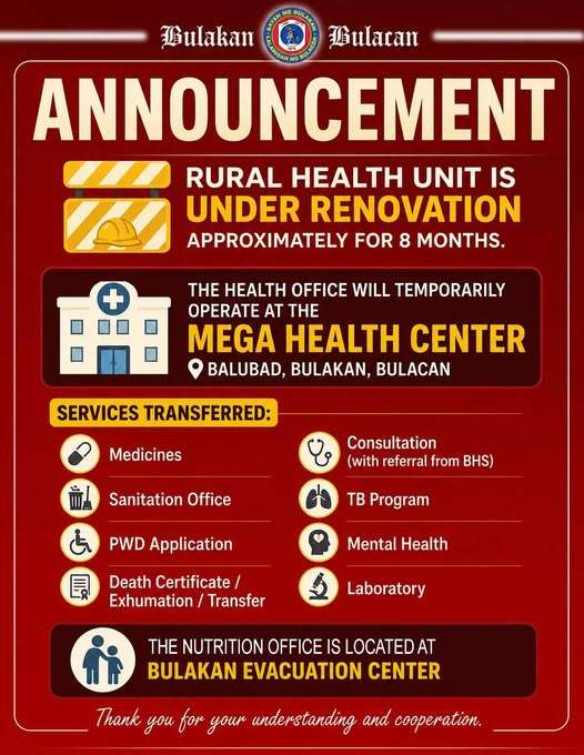 Image accompanying BULAKAN RURAL HEALTH UNIT is under RENOVATION
